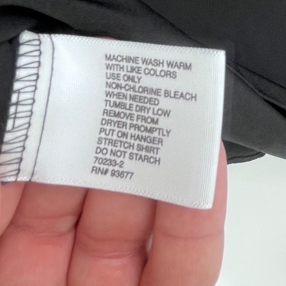 J. Ferrar Dress Shirt Mens Medium 15-15.5 Black Stretch Slim Fit Long Sleeve - Picture 7 of 10